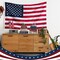 9 Pcs 4th of July Tabletop Decorations Memorial Day Decorations Patriotic Tiered Tray Decor Wooden Star Truck Block Sign for American Independence Day Tables Desk Mantle Shelf Decoration